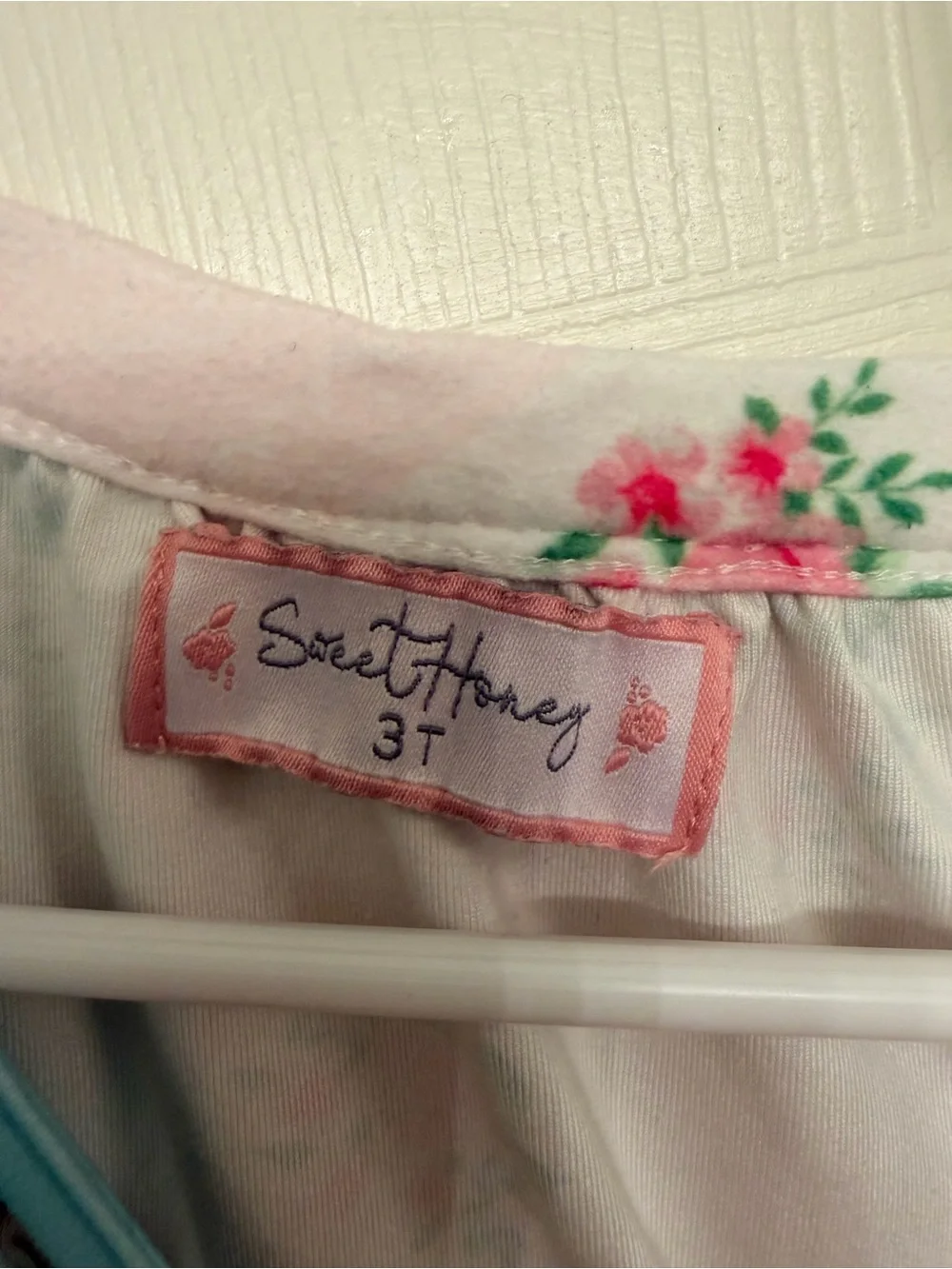 SweetHoney Pink Floral Top with Blue Straps and Orange Polka Dot Shorts
